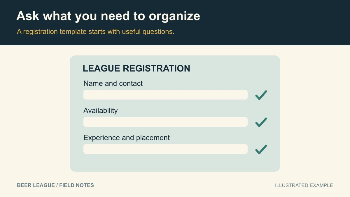 Adult Sports League Registration Form: A Copyable Template